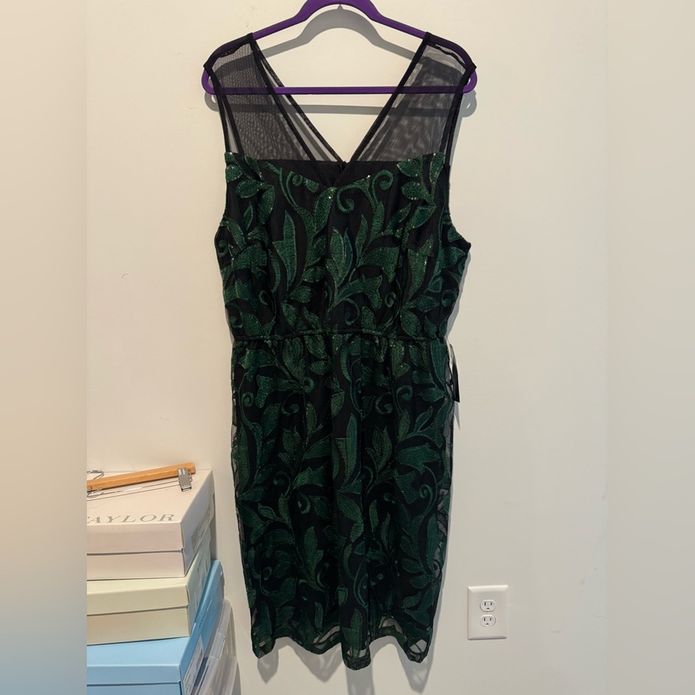 Lane Bryant Black and Green Midi Dress